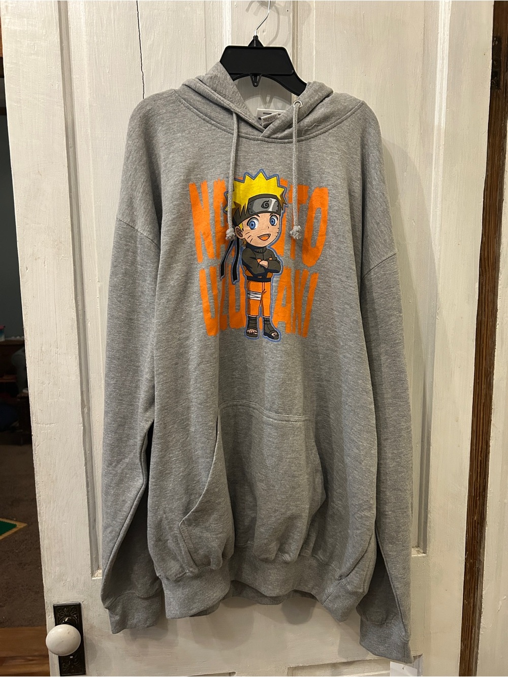 Gray Naruto Graphic Hoodie - Anime Pullover Sweatshirt